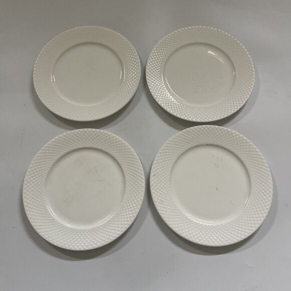 Mikasa Bone China Huntington Set of 4 Salad Plates 8 1/4" White Dishes - Picture 1 of 10